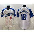 Los Angeles Dodgers #18 Yoshinobu Yamamoto White Royal HOLBERT 2025 World Series Champions Patch Limited Stitched Jersey