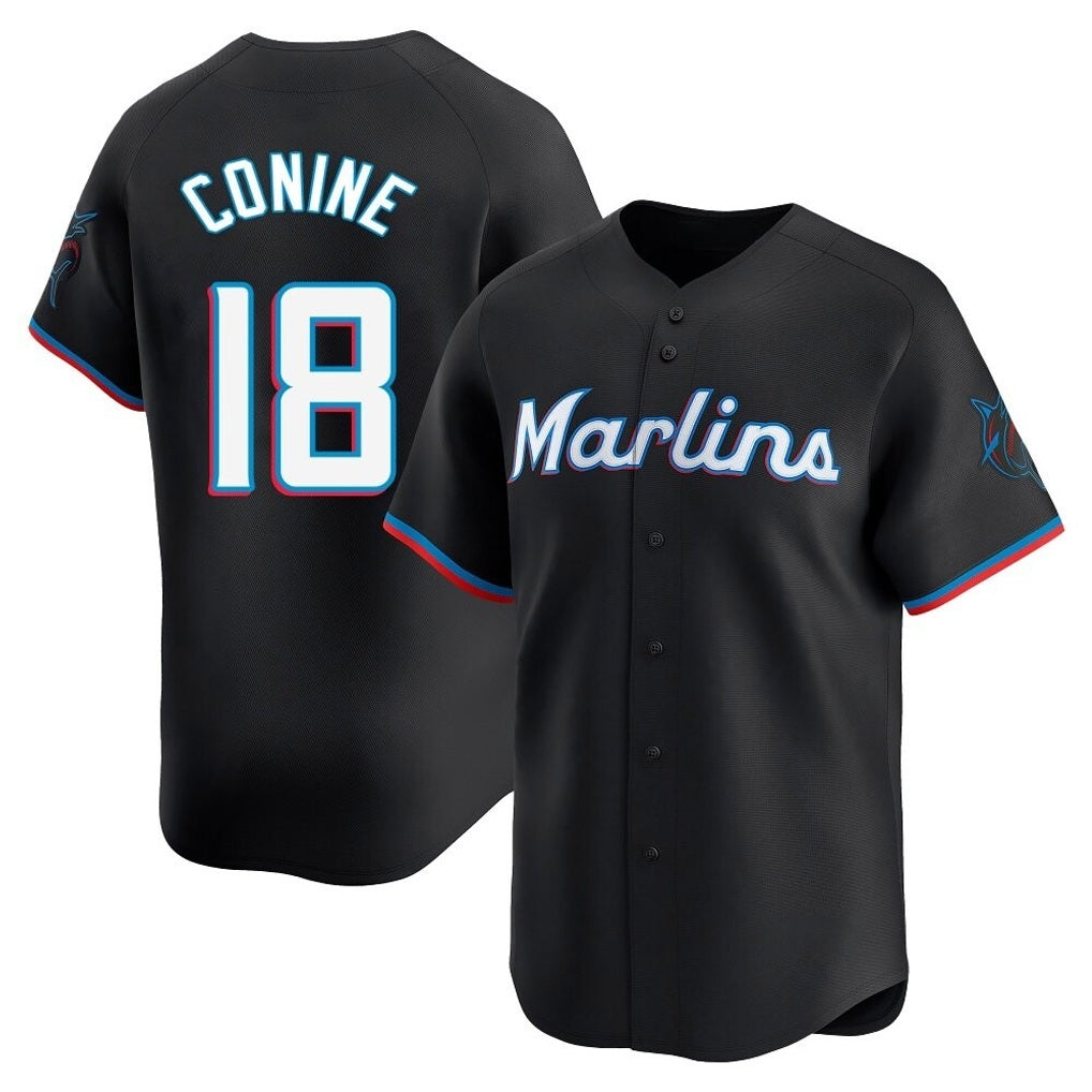 Miami Marlins #18 Griffin Conine Player Black HOLBERT Home Limited Stitched Jerseys