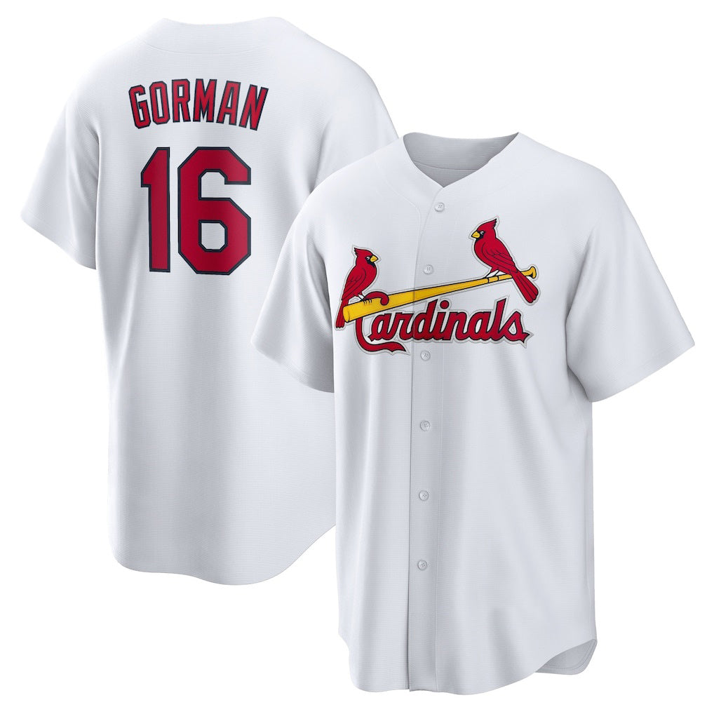 St. Louis Cardinals #16 Nolan Gorman White HOLBERT Home Replica Jersey