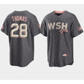 Washington Nationals #28 Lane Thomas 2022 Grey HOLBERT City Connect Cherry Blossom Cool Base Stitched Jersey