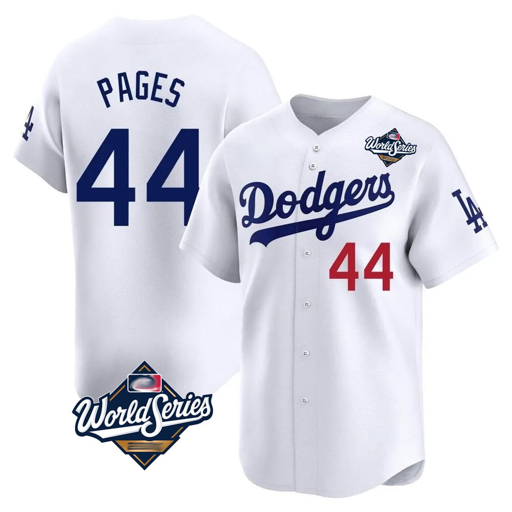 Los Angeles Dodgers #44 Andy Pages Player White HOLBERT World Series Limited Home Stitched Jerseys