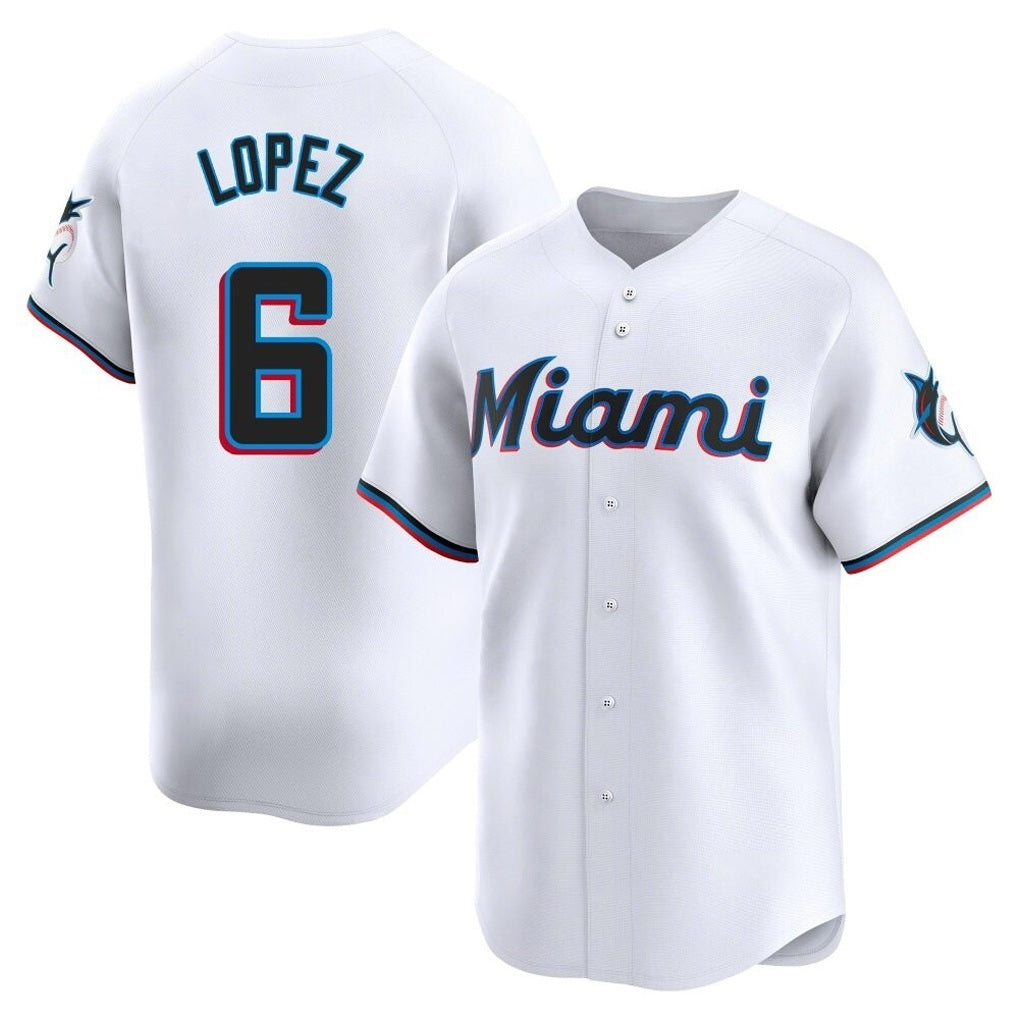 Miami Marlins #6 Otto Lopez Player White HOLBERT Home Limited Stitched Jerseys
