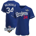 Los Angeles Dodgers #34 Fernando Valenzuela Player Royal HOLBERT World Series Limited Elite Home Stitched Jerseys