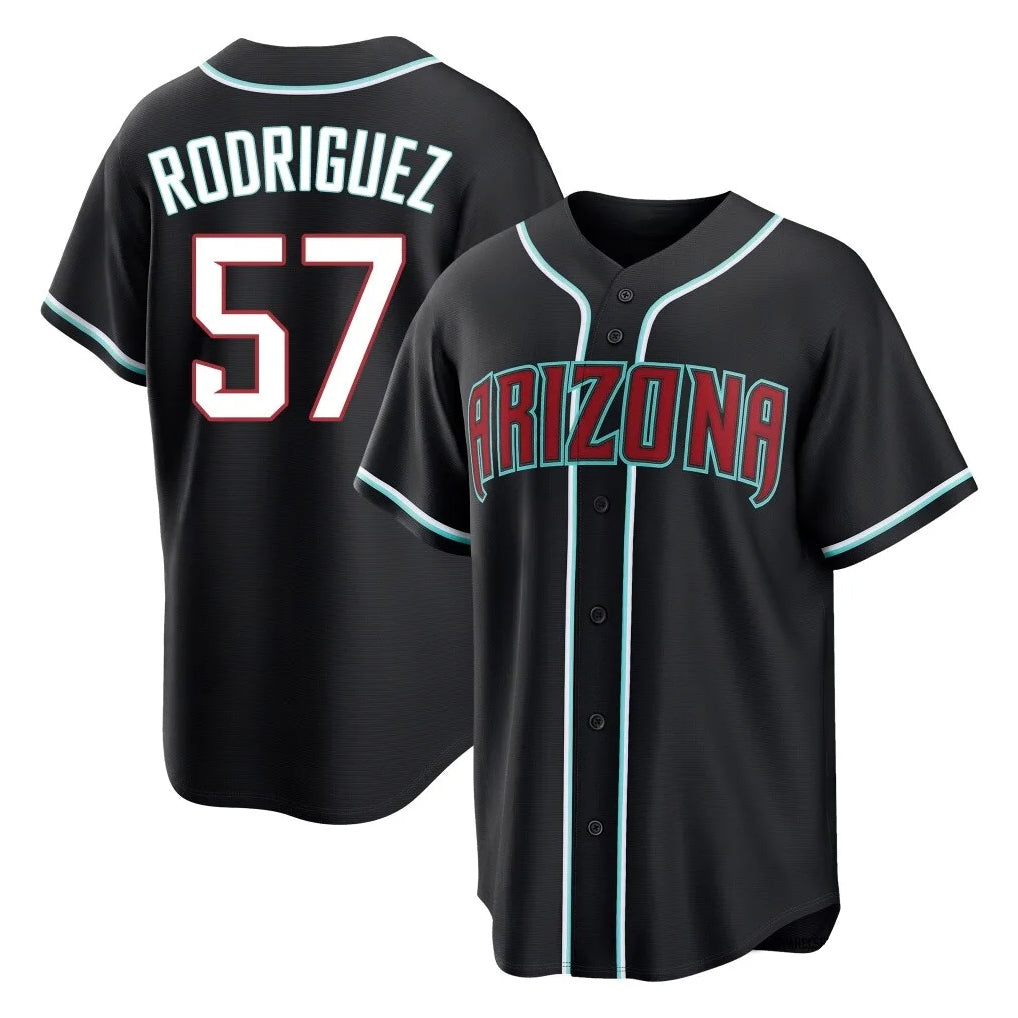 Arizona Diamondbacks #57 Eduardo Rodriguez Player Black HOLBERT Home Game Stitched Jerseys