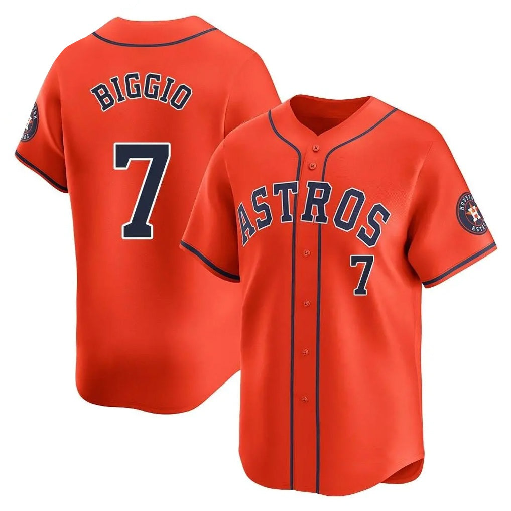 Houston Astros #7 Craig Biggio Player Orange HOLBERT Home Limited Stitched Jerseys