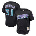 Arizona Diamondbacks #51 Randy Johnson Player Black HOLBERT Mitchell & Ness Throwback Cooperstown Collection Mesh Limited Stitched Jerseys