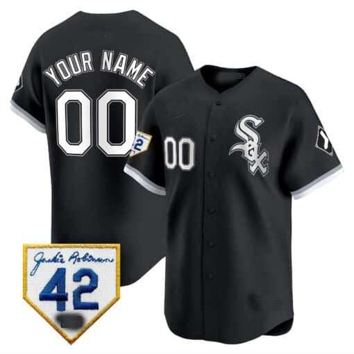 Custom Chicago White Sox 2024 Jackie Robinson Patch Vapor Premier Limited Jersey ¨C Black HOLBERT