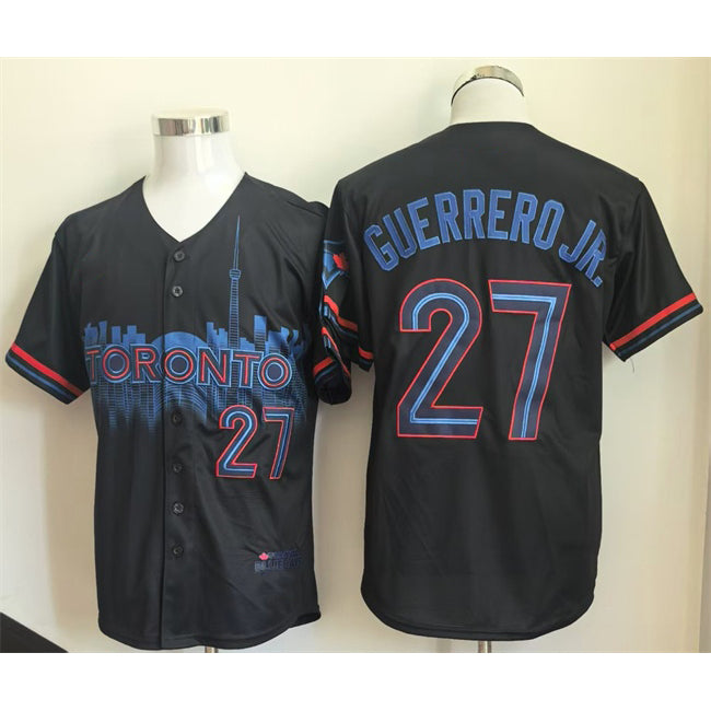 Toronto Blue Jays #27 Vladimir Guerrero Jr. Navy HOLBERT 2024 City Connect Limited Stitched Jersey