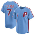 Philadelphia Phillies #7 Trea Turner Light Blue HOLBERT Alternate Limited Player Jersey