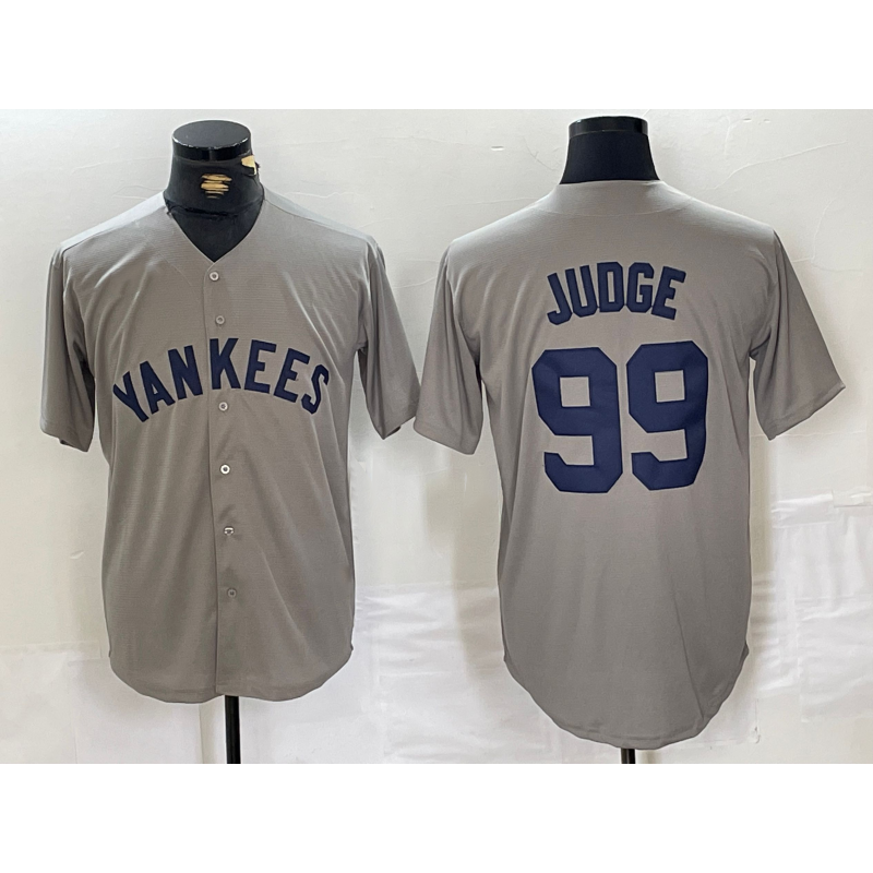 New York Yankees #99 Aaron Judge Name Grey HOLBERT Stitched Throwback Jersey