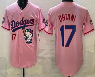 Los Angeles Dodgers #17 Shohei Ohtani Pink HOLBERT Hello Kitty 2025 World Series Champions Limited Jersey