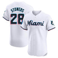 Miami Marlins #28 Kyle Stowers Player White HOLBERT Home Limited Elite Stitched Jerseys
