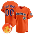 Custom Seattle Mariners x Dragon Ball Orange HOLBERT Vapor Premier Limited Jersey - All Stitched