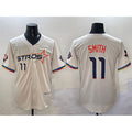 Houston Astros #11 Cam Smith Cream HOLBERT 2025 City Connect With Texas Patch Limited Stitched Jersey
