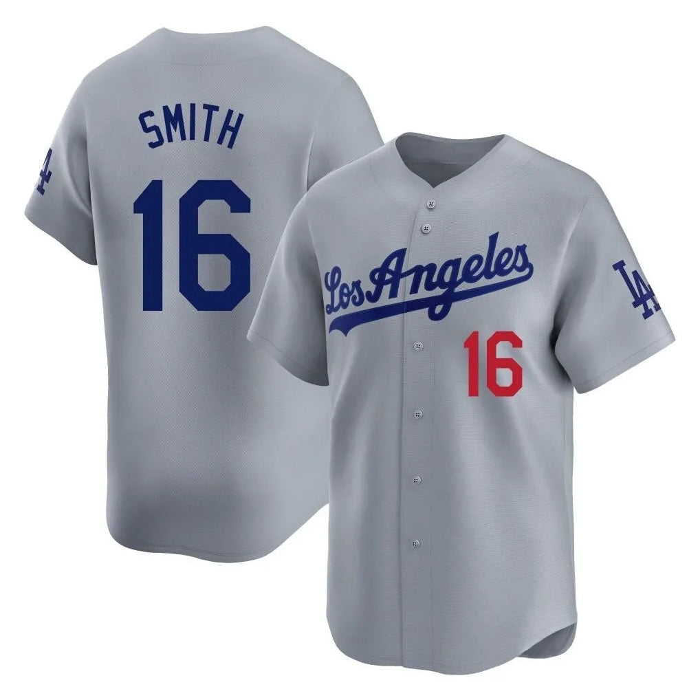 Los Angeles Dodgers #16 Will Smith Player Gray HOLBERT Limited Home Stitched Jerseys