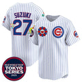 Chicago Cubs #27 Seiya Suzuki White HOLBERT 2025 Tokyo Series Limited Stitched Jersey