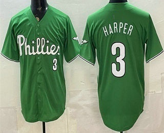 Philadelphia Phillies #3 Bryce Harper Green HOLBERT Limited Stitched Jersey