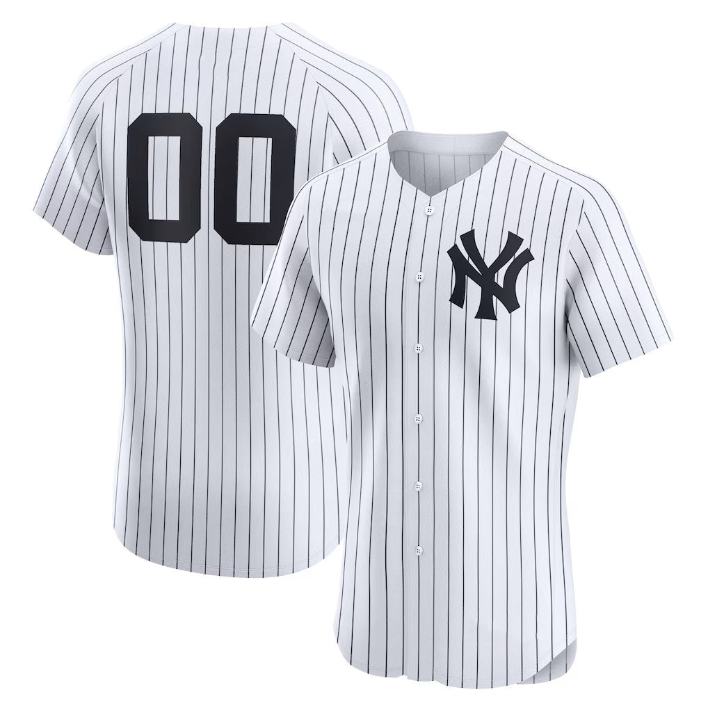 Custom New York Yankees White HOLBERT Home Elite Jersey