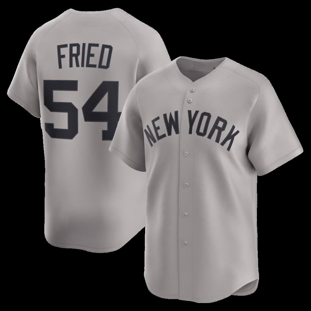 New York Yankees #54 Max Fried Gray HOLBERT Road Limited Player Jersey