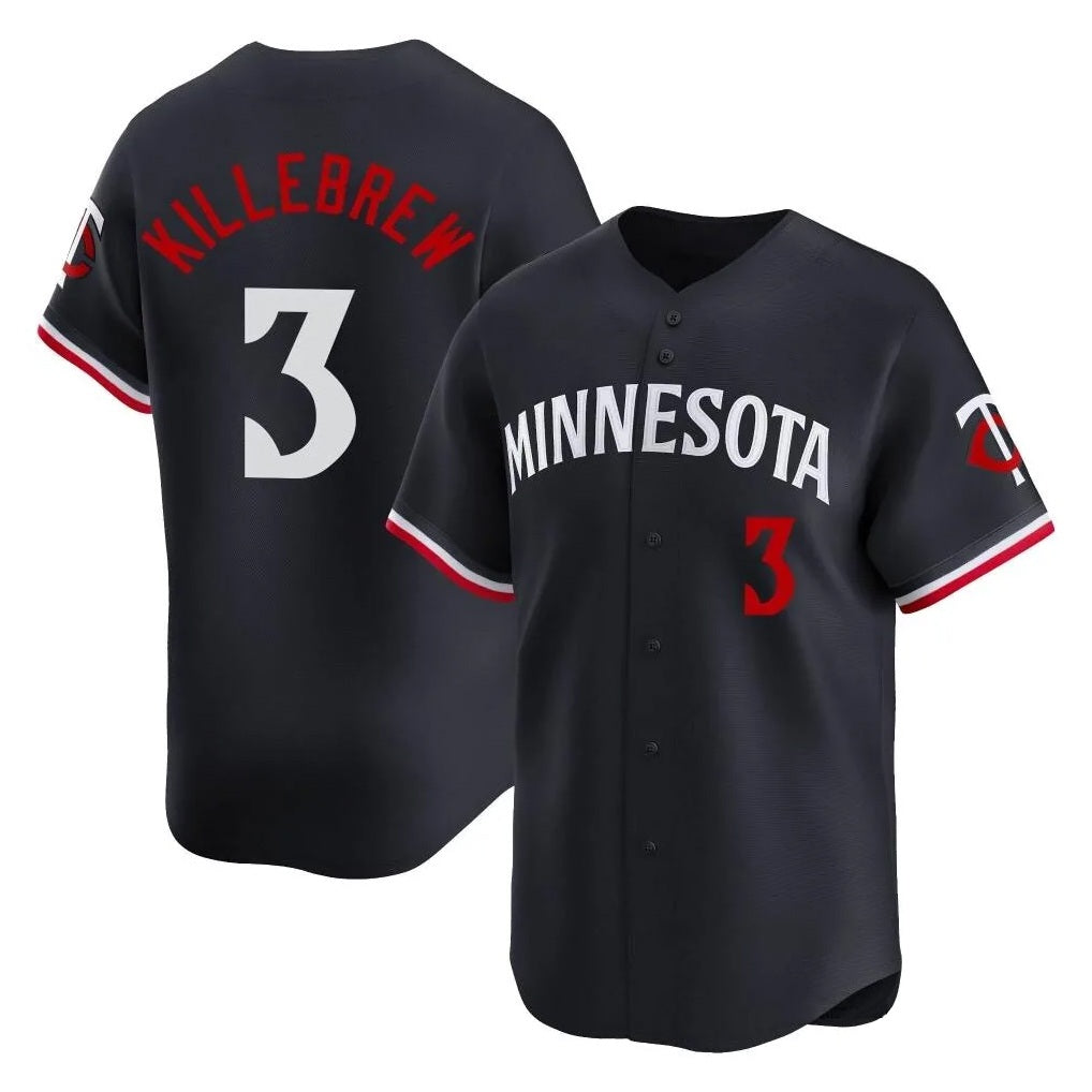 Minnesota Twins #3 Harmon Killebrew Player Navy HOLBERTHome Limited Stitched Jerseys