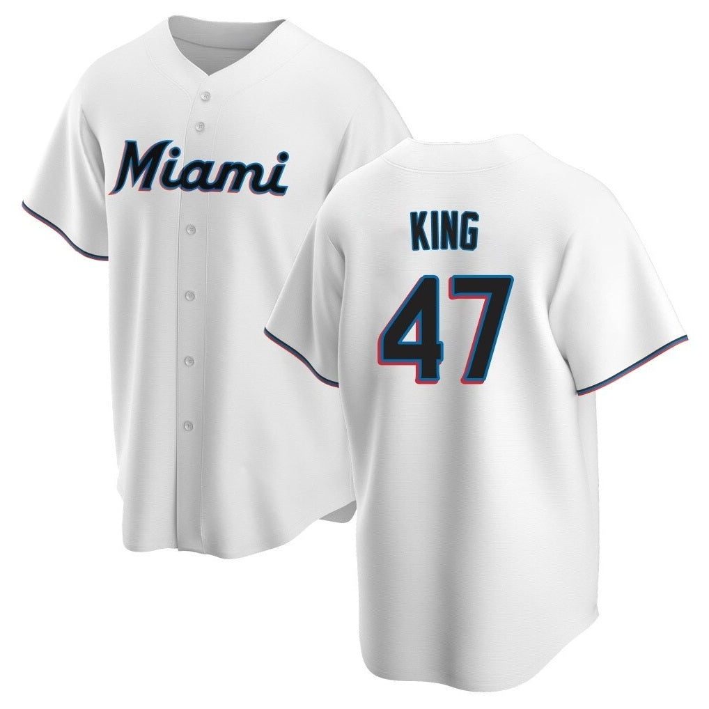 Miami Marlins #47 John King Player White HOLBERT Home Game Stitched Jerseys
