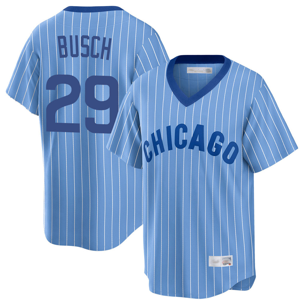 Chicago Cubs #29 Michael Busch Player Blue HOLBERT T-shirt Cooperstown Collection Limited Stitched Jerseys