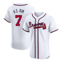 Atlanta Braves #7 Ha-Seong Kim Player White HOLBERT Limited Elite Home Game Stitched Jerseys