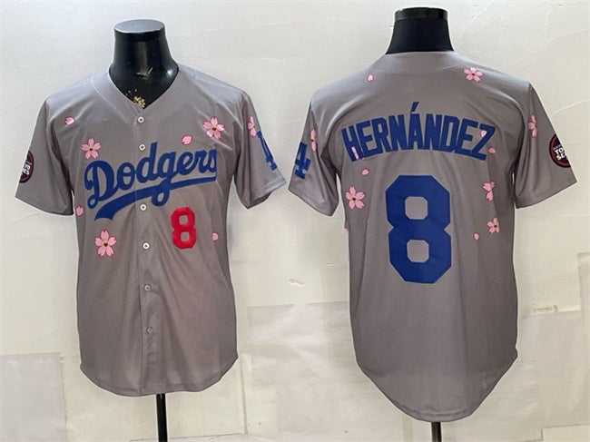 Los Angeles Dodgers #8 Enrique Hernandez Grey HOLBERT 2025 Tokyo Series Limited Stitched Jersey