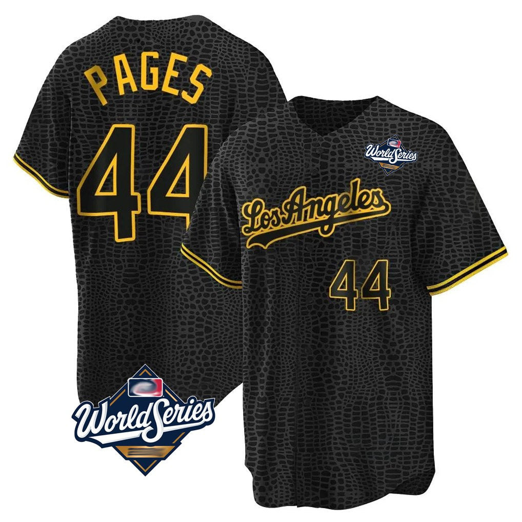 Los Angeles Dodgers #44 Andy Pages Player Black Gold HOLBERT World Series Limited Home Stitched Jerseys