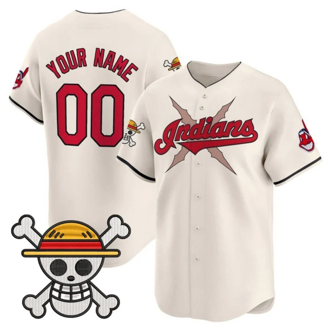 Custom Cleveland Indians x One Piece Cream HOLBERT Vapor Premier Limited Jersey - Stitched