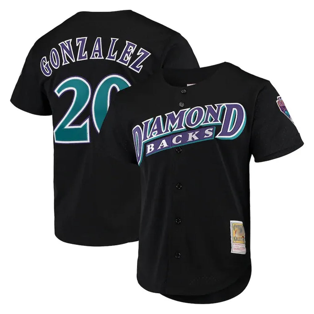 Arizona Diamondbacks #20 Luis Gonzalez Player Black HOLBERT Mitchell & Ness Throwback Cooperstown Collection Mesh Limited Stitched Jerseys