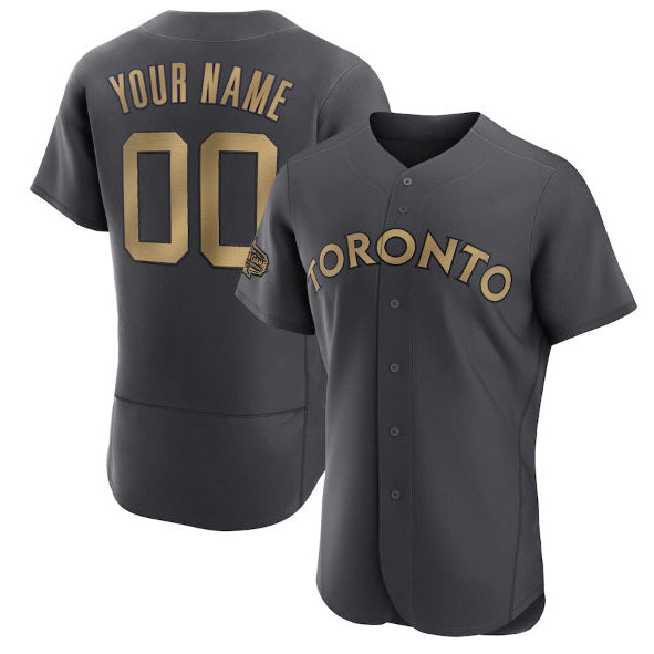 Custom Toronto Blue Jays Active Player Charcoal HOLBERT 2022 All-Star Flex Base Stitched Jersey