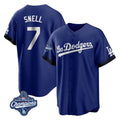 Los Angeles Dodgers #7 Blake Snell Player Royal HOLBERT City Connect Game World Series Meet Stitched Jerseys