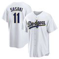 Los Angeles Dodgers #11 Roki Sasaki Player Gold White HOLBERT 2026 Collection Stadium Game Stitched Jerseys
