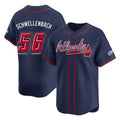 Atlanta Braves #56 Spencer Schwellenbach Player Navy HOLBERT 2025 Speedway Classic Home Game Stitched Jerseys