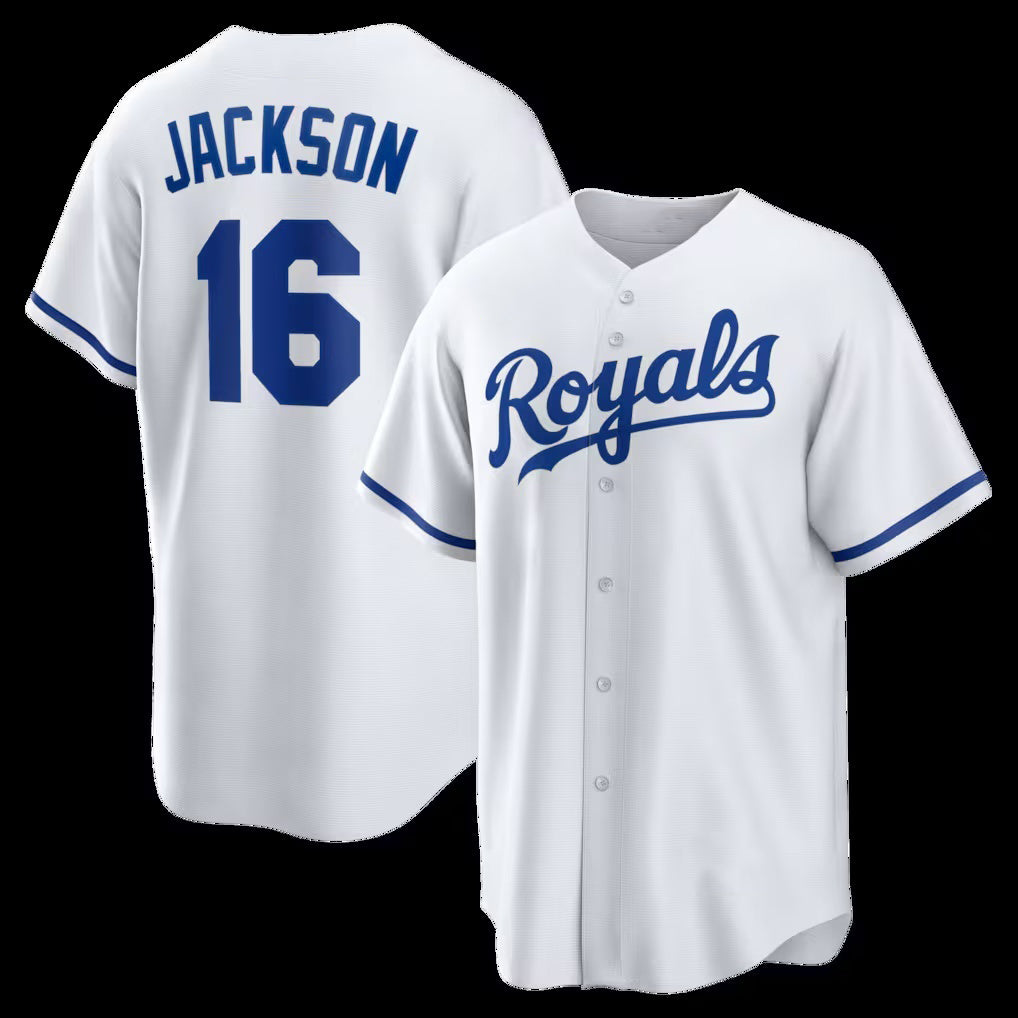 Kansas City Royals #16 Bo Jackson White HOLBERT Home Retired Player Replica Jersey