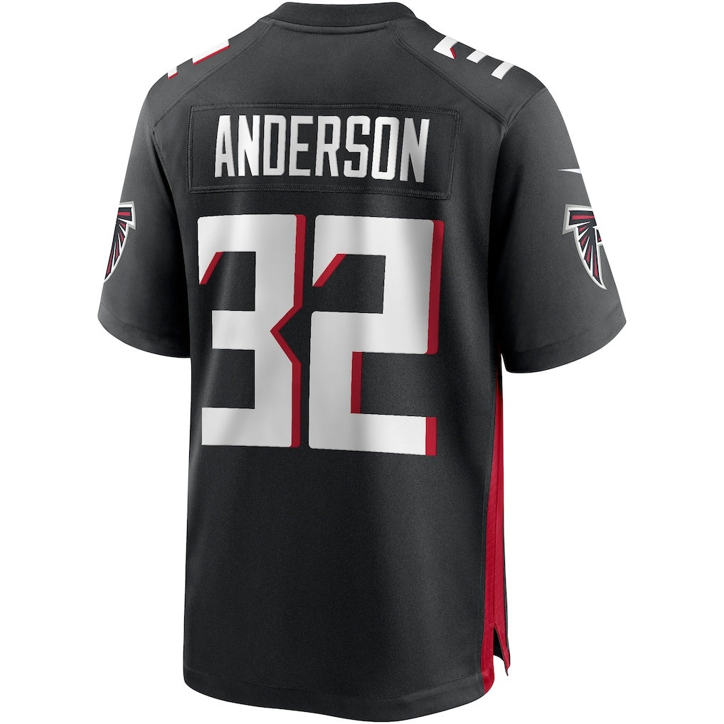 A.Falcons #32 Jamal Anderson Black HOLBERT Game Retired Player Jersey
