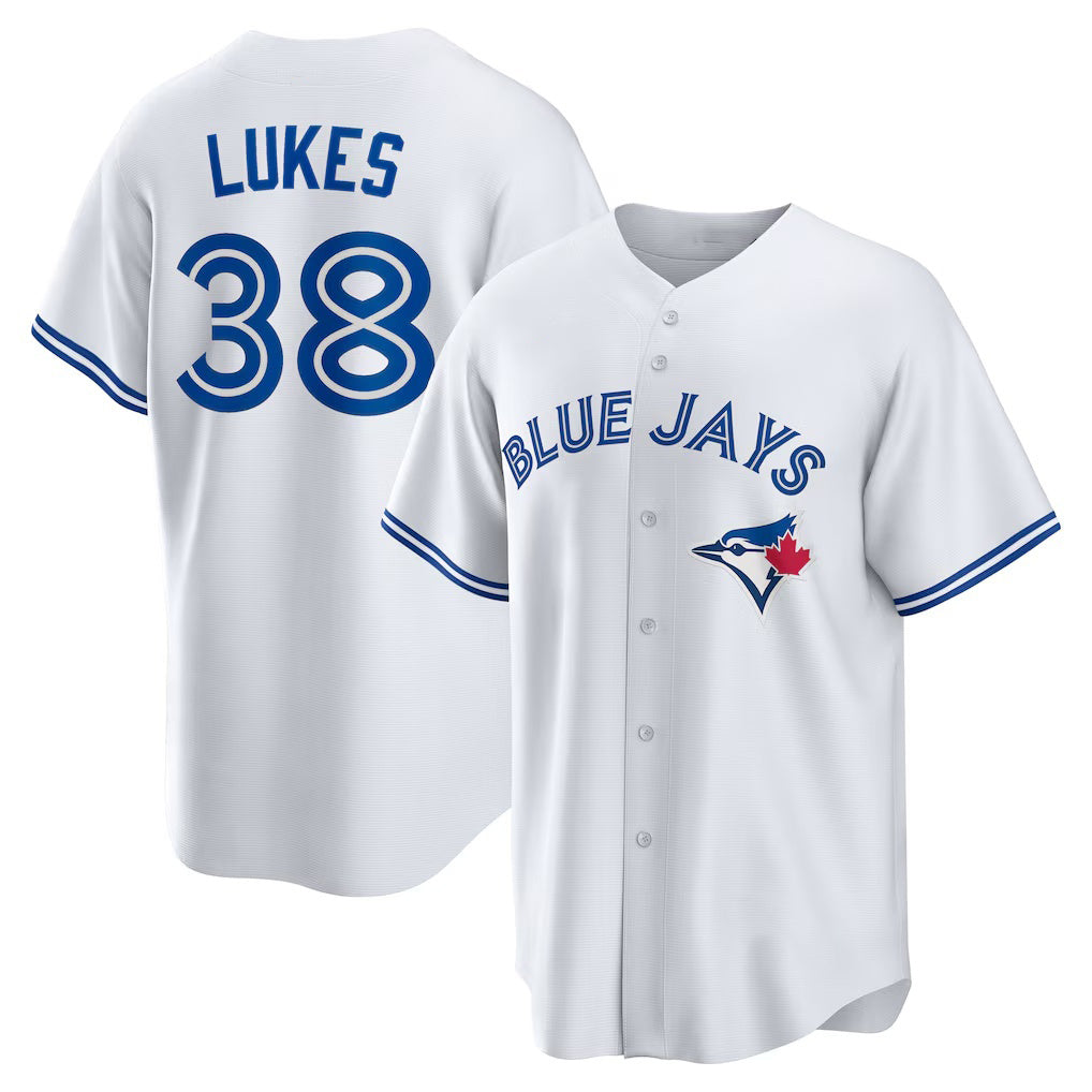 Toronto Blue Jays #38 Nathan Lukes White HOLBERT Home Replica Jersey