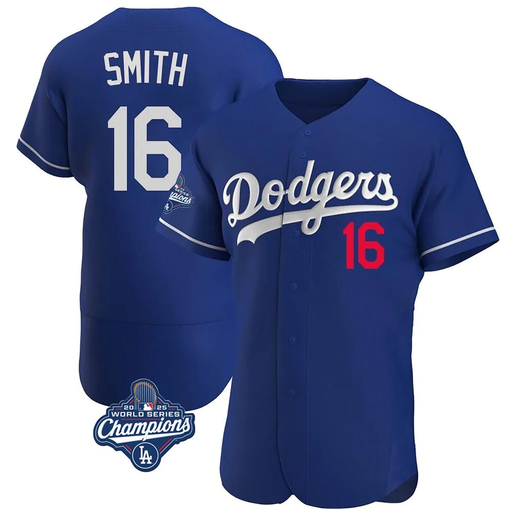 Los Angeles Dodgers #16 Will Smith Player Royal HOLBERT World Series Meet Limited Elite Home Stitched Jerseys