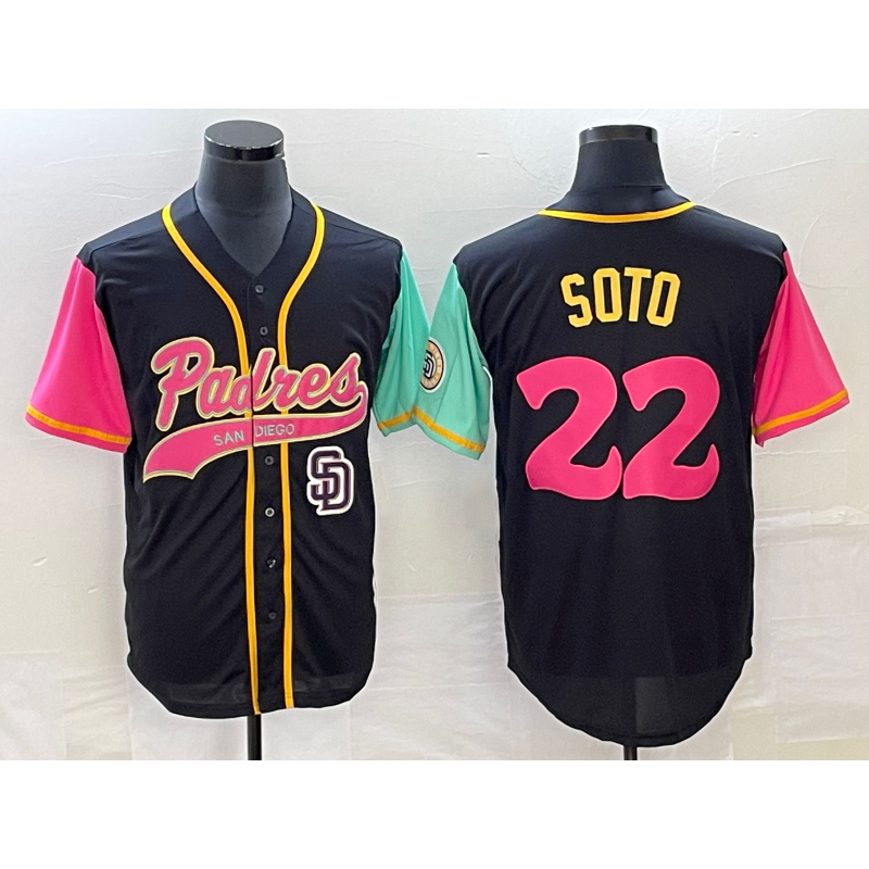 San Diego Padres #22 Juan Soto Black HOLBERT NEW 2023 City Connect Cool Base Stitched Jersey 2