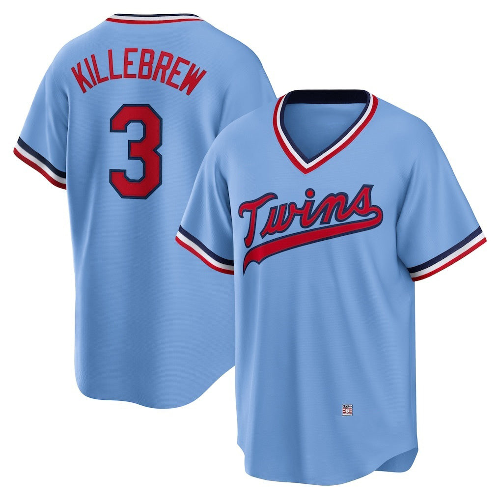 Minnesota Twins #3 Harmon Killebrew Light Blue HOLBERT Road Cooperstown Collection Player Jersey