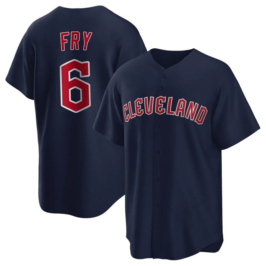 Cleveland Guardians #6 David Fry Player Navy HOLBERT Game Home Stitched Jerseys
