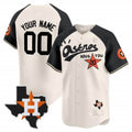 Custom Houston Astros Cactus Jack Style Vapor Premier Limited Jersey ¨C Cream Black HOLBERT