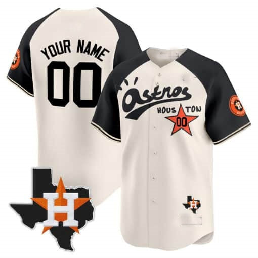 Custom Houston Astros Cactus Jack Style Vapor Premier Limited Jersey ¨C Cream Black HOLBERT
