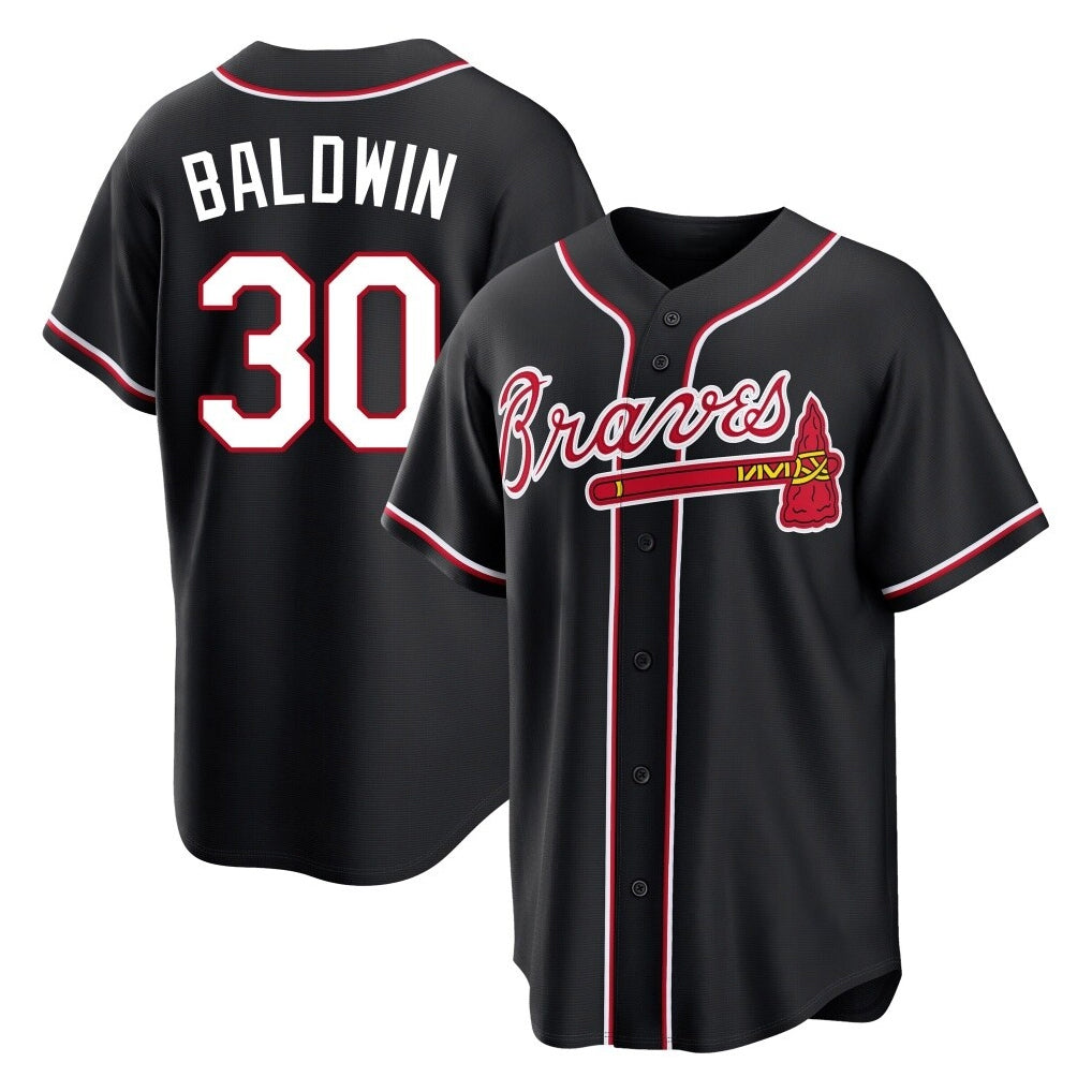 Atlanta Braves #30 Drake Baldwin Player Black HOLBERT Fashion Out Game Stitched Jerseys