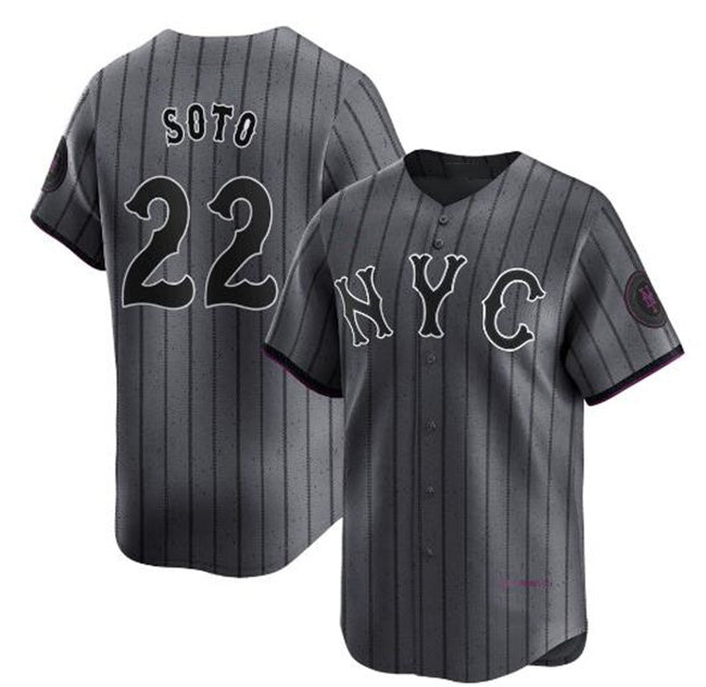 New York Mets #22 Juan Soto Graphite HOLBERT 2024 City Connect Limited Stitched Jersey