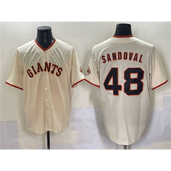 San Francisco Giants #48 Pablo Sandoval Cream HOLBERT 2024 Home Limited Stitched Jersey