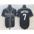Chicago White Sox #7 Tim Anderson Number Black HOLBERT Cool Base Stitched Jersey