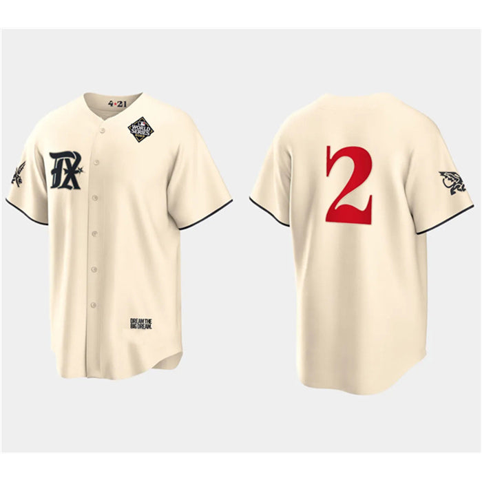 Texas Rangers #2 Marcus Semien Cream HOLBERT 2023 World Series City Connect Stitched Jersey