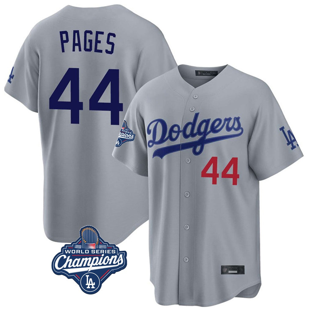 Los Angeles Dodgers #44 Andy Pages Player Gray HOLBERT World Series Meet Game Home Stitched Jerseys